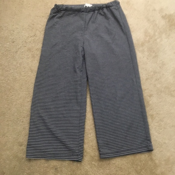 Madewell Texture & Thread High Rise Pull-On Pants Stripe Elastic Wide Leg Blue M - Picture 12 of 12